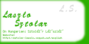 laszlo sztolar business card